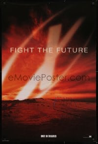 9g991 X-FILES style C int'l teaser DS 1sh 1998 David Duchovny, Gillian Anderson, Fight the Future!