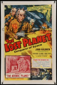 9h101 LOST PLANET linen chapter 5 1sh 1953 Judd Holdren, sci-fi serial, cool art, The Atomic Plane!