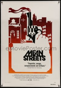 9h108 MEAN STREETS linen 1sh 1973 Robert De Niro, Martin Scorsese, cool artwork of hand holding gun!