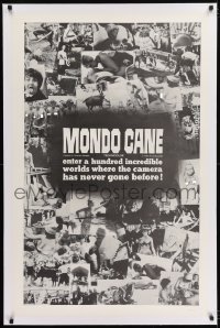 9h112 MONDO CANE linen 1sh 1963 classic early Italian documentary of human oddities, wild images!