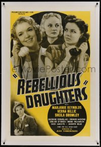 9h142 REBELLIOUS DAUGHTERS linen 1sh 1938 small town girls get involved in photo blackmail racket!