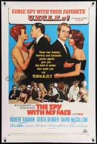 9h166 SPY WITH MY FACE linen 1sh 1966 Robert Vaughn, Man David McCallum, Berger, Man From UNCLE!