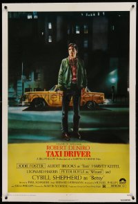 9h173 TAXI DRIVER linen 1sh 1976 classic art Robert De Niro by Guy Peellaert, Martin Scorsese!