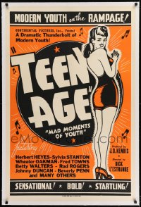 9h174 TEEN AGE linen Woolever Press 1sh 1944 juvenile delinquency facts, modern youth on the rampage!