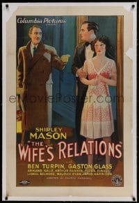 9h194 WIFE'S RELATIONS linen 1sh 1928 inventor Gaston Glass & Shirley Mason, but no Ben Turpin!
