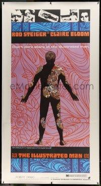 9j011 ILLUSTRATED MAN linen 3sh 1969 Ray Bradbury, Rod Steiger, Claire Bloom, cool tattoo artwork!