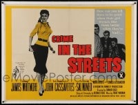 9j151 CRIME IN THE STREETS linen British quad 1956 Mineo & 1st John Cassavetes, Don Siegel, rare!