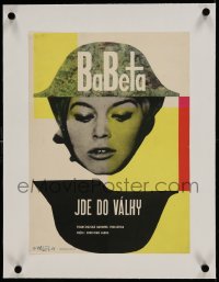 9j126 BABETTE GOES TO WAR linen Czech 12x16 1963 Waliur art of sexy soldier Brigitte Bardot!