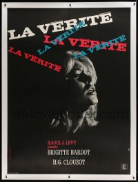 9j043 LA VERITE linen French 1p R1970s Kerfyser art of sexy Brigitte Bardot, Henri-Georges Clouzot!