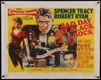 9j110 BAD DAY AT BLACK ROCK linen style A 1/2sh 1955 Spencer Tracy, Robert Ryan & Anne Francis!