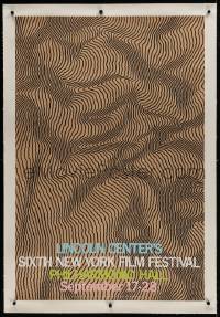 9j016 6TH NEW YORK FILM FESTIVAL linen 30x45 film festival poster 1968 cool art by Henry Pearson!