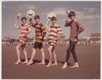 9k134 BEATLES color 11x13.75 still 1963 John, Paul, Ringo & George posing on beach by Dezo Hoffman!