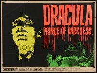 9k163 DRACULA PRINCE OF DARKNESS British quad 1966 great image of evil vampire Christopher Lee!