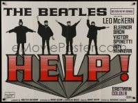 9k125 HELP British quad 1965 The Beatles over title, John, Paul, George & Ringo, Richard Lester