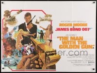 9k169 MAN WITH THE GOLDEN GUN British quad 1974 Robert McGinnis art of Roger Moore as James Bond!