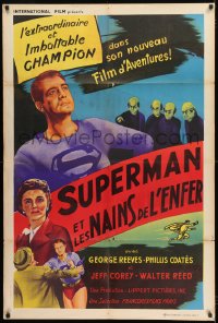 9k159 SUPERMAN & THE MOLE MEN French 32x47 1957 great images of hero George Reeves in costume!