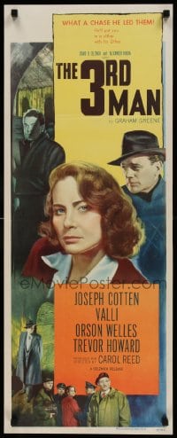 9k032 THIRD MAN insert 1949 Joseph Cotten, Valli, Orson Welles, Carol Reed classic film noir!