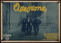 9k189 OSSESSIONE Italian 20x28 pbusta 1943 Luchino Visconti classic, Calamai & Girotti on stairs!
