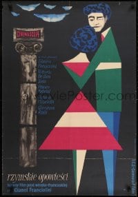 9k240 ROMAN TALES Polish 23x34 1959 Franciolini's Racconti romani, Vittorio De Sica, Hilscher art!