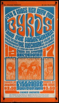 9k276 BYRDS/WILDFLOWER/NEW STAGE 2nd print 14x25 music poster 1966 Wes Wilson art, at the Fillmore!