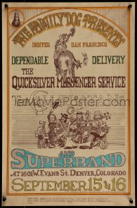 9k283 QUICKSILVER MESSENGER SERVICE/THE CHARLATANS/SUPERBAND 1st printing 15x23 music poster 1967