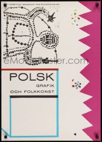 9k216 POLSK GRAFIK OCH FOLKKONST exhibition Swedish 20x28 1964 great Henryk Tomaszewski art!