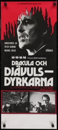 9k214 SATANIC RITES OF DRACULA Swedish stolpe 1974 vampire Christopher Lee, Cushing, different!