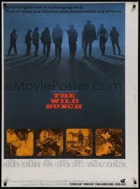 9k081 WILD BUNCH DS 28x38 1sh 1969 Sam Peckinpah, ultra rare experimental double-sided one-sheet!