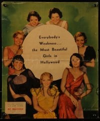 9k154 MY WEAKNESS group of 2 jumbo LCs 1933 Lilian Harvey & pretty women + Lew Ayres portrait, rare!