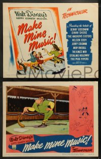 9k110 MAKE MINE MUSIC complete set of 8 LCs 1946 Disney full-length feature, great cartoon images!