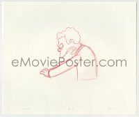 9m088 SIMPSONS animation drawing 2000s cartoon pencil drawing of angry Moe yelling & looking down!