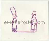 9m093 SIMPSONS animation drawing 2000s cartoon pencil drawing of Homer & Marge staring at wall!