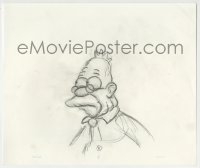9m091 SIMPSONS animation drawing 2000s cartoon pencil drawing of Grandpa Abe, head & shoulders c/u!