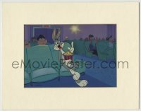 9m081 BUGS BUNNY matted 11x14 REPRO animation cel 1990 he's eating popcorn in theater!