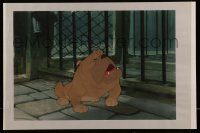 9m070 LADY & THE TRAMP animation cel 1955 c/u of Bull by gate, classic Walt Disney dog cartoon!