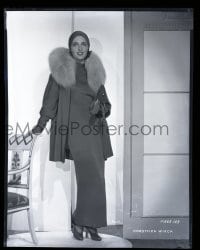 9m504 DOROTHEA WIECK 8x10 negative 1930s full-length portrait modeling a fur-trimmed dress!