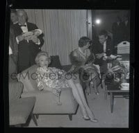 9m560 MARLENE DIETRICH 3x3 negative 1963 showing her famous legs during a reception in Germany!
