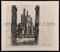 9m140 CHARLIE & THE CHOCOLATE FACTORY signed 12x14 concept art 2005 city set design by Tavoularis!