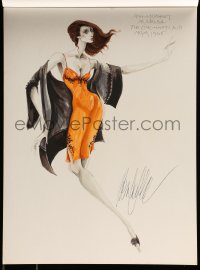 9m036 CINCINNATI KID signed 15x20 costume drawing 1965 wardrobe design of sexy Ann-Margret by Donfeld