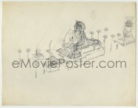 9m110 CLEOPATRA 9x11 set design art 1963 pencil drawing of the massive Sphinx outdoor set!