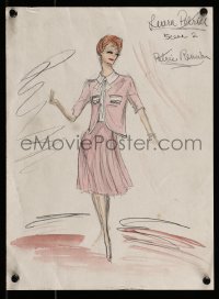 9m038 DICK VAN DYKE SHOW 11x15 costume drawing 1965 wardrobe for Mary Tyler Moore by Edith Head!