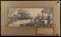 9m144 FOUR FACES WEST matted signed 10x23 concept art 1947 old western street set design!