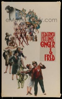 9m033 GINGER & FRED 15x24 concept art painting 1986 Federico Fellini, cool unused poster design!