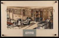 9m035 WHO'S BEEN SLEEPING IN MY BED signed 10x20 concept art painting 1963 Ayres art of Dean Martin's office!