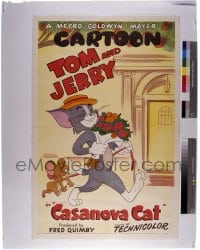 9m571 CASANOVA CAT 8x10 transparency 1990s great cartoon art of Tom & Jerry on the one-sheet!