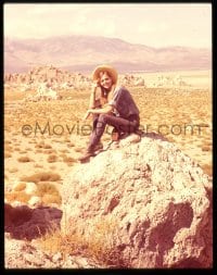 9m391 EVA RENZI 4x5 transparency 1968 great portrait in the desert when she made The Pink Jungle!