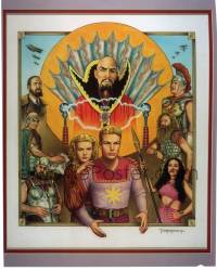 9m228 FLASH GORDON 8x10 transparency 2008 different Tony Crnkovich art of Buster Crabbe & cast!