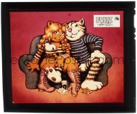 9m399 FRITZ THE CAT 4x5 transparency 1972 Ralph Bakshi, great art of the R. Crumb cartoon cat!
