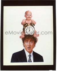 9m231 FUNNY ABOUT LOVE 8x10 transparency 1990 wacky Gene Wilder with baby & clock on his head!