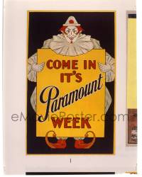 9m601 PARAMOUNT WEEK 8x10 transparency 1990s great artwork of creepy clown holding the sign!